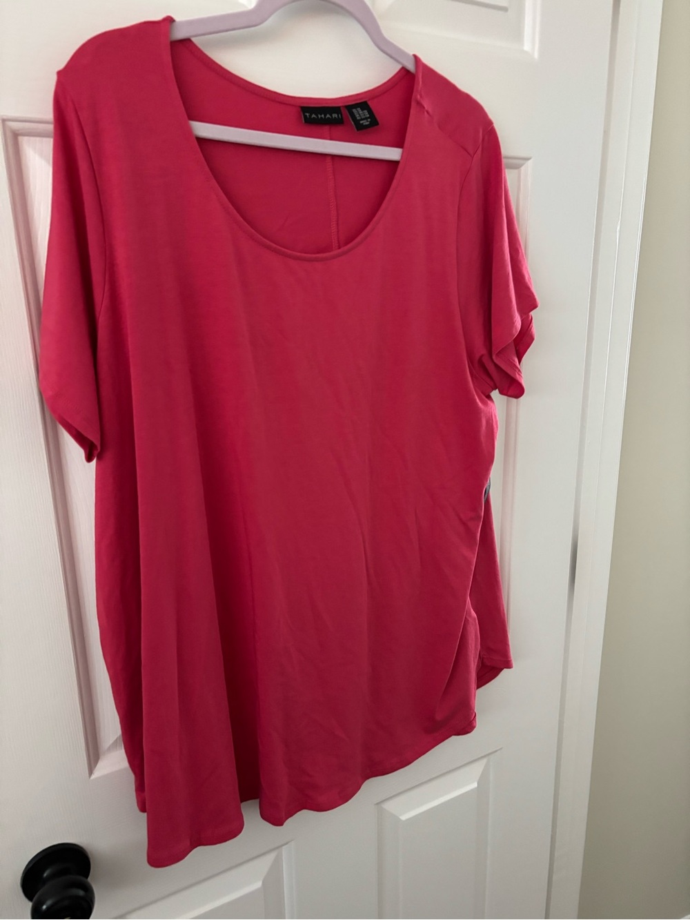 New! Tahari Scoop Neck Short Sleeve Top - Pink